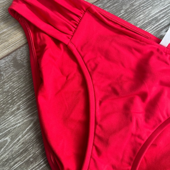 NWT SEAFOLLY CHILLI RUCHED SIDE RETRO BOTTOM SIZE US10 - Picture 5 of 8
